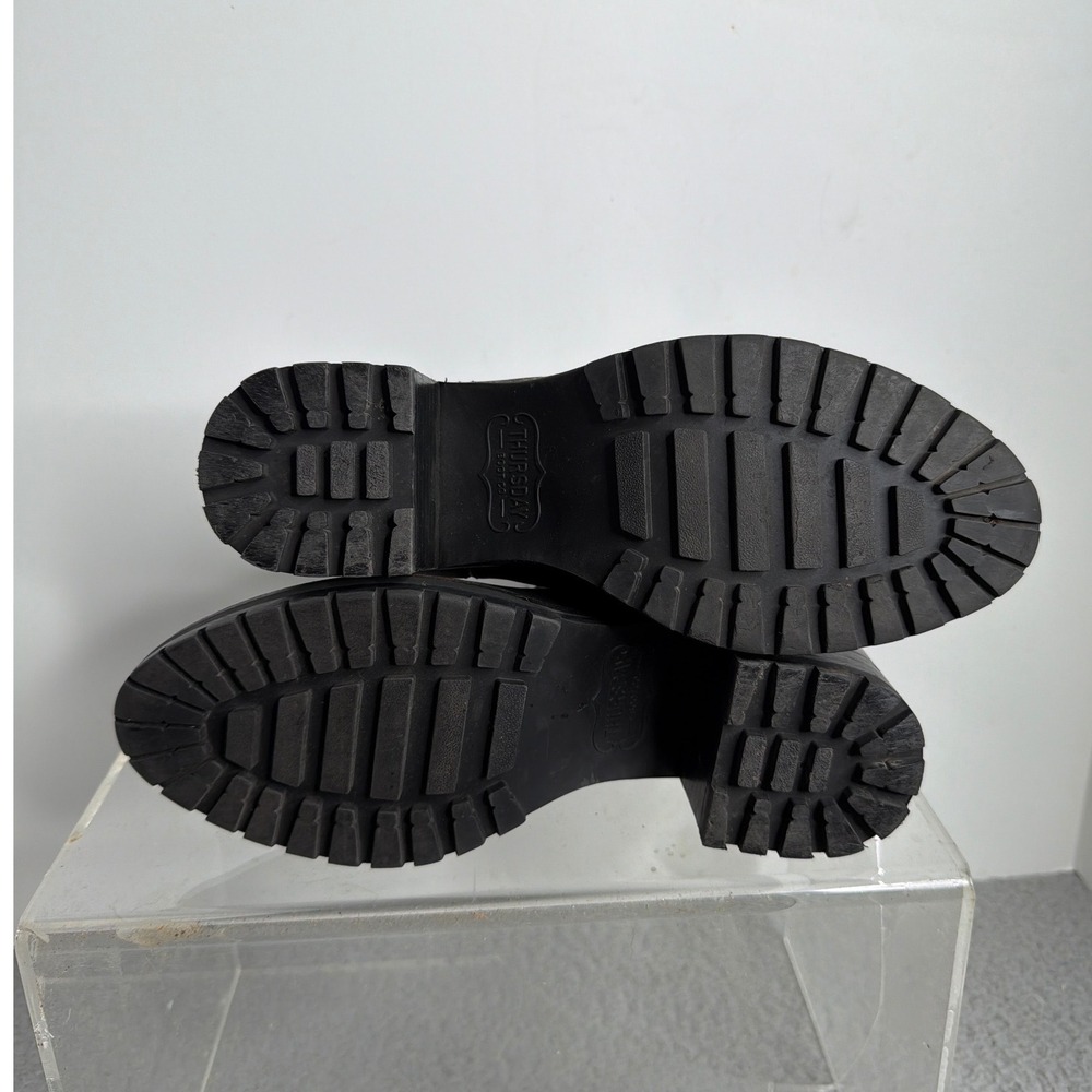 Thursday Boot Co Legend Black Leather Chelsea Block Heel Lug Sole Boots Womens 6 - Picture 8 of 9